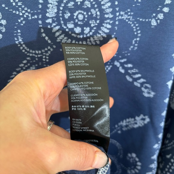 FREE PEOPLE Ruby Printed Pullover in Blue SIZE MEDIUM - Picture 6 of 8